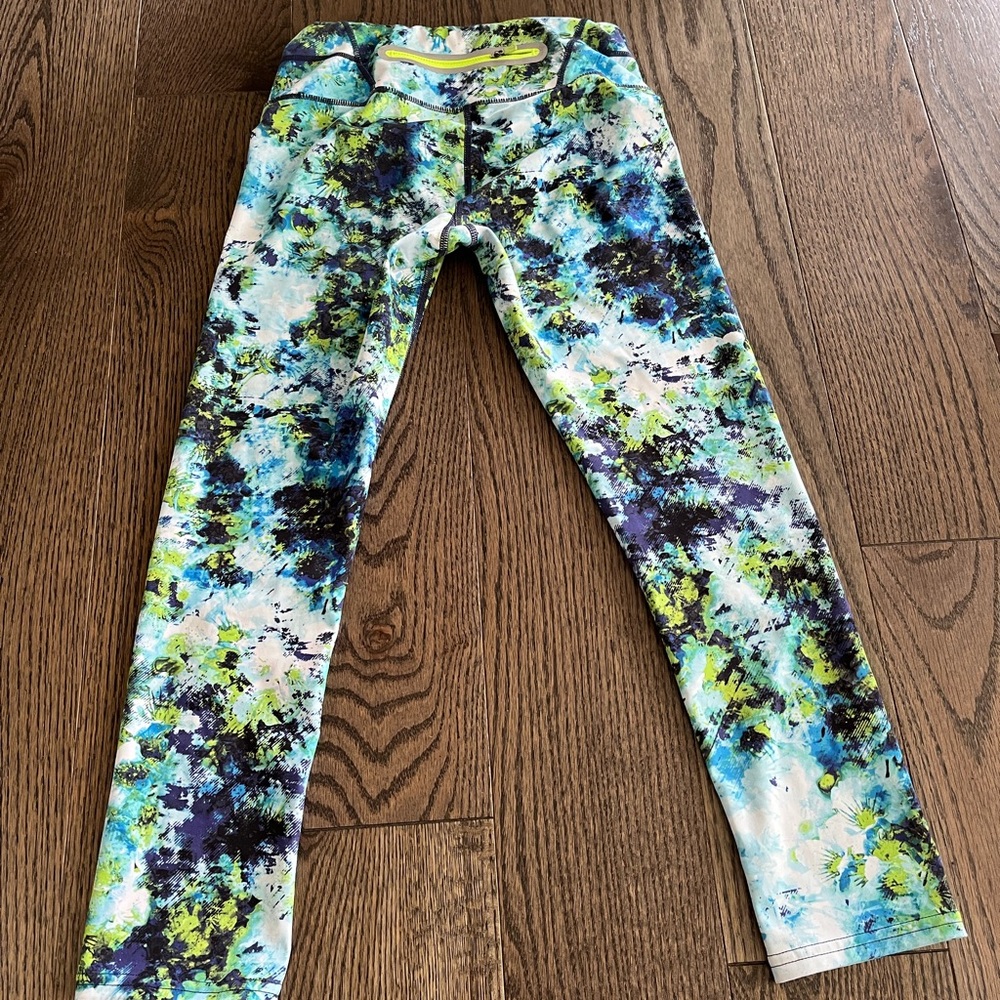 Athleta Blue/Green leggings 20 1/2 inseam XXS